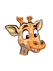 cartoon giraffe with cheerful expression and playful mood