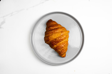 Golden Flaky Croissant: Perfect Morning Breakfast Image