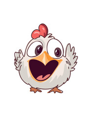 cute cartoon chick laughing and hopping in cheerful scene