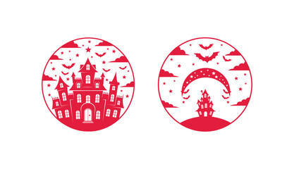 Vector illustration of an Easter egg with a red ribbon, suitable as a holiday icon, symbol, or badge design concept