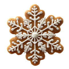 Gingerbread Snowflake Cookie – Christmas Icing Biscuit Illustration