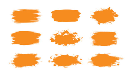 Vector set of colorful watercolor paint splashes, speech bubbles, and grunge design elements