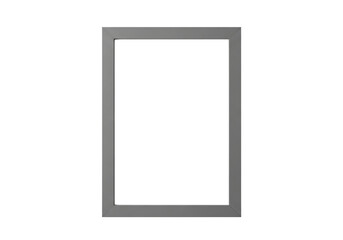 Simple gray picture frame isolated on transparent background, perfect for displaying photos or artwork