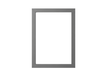 Simple gray picture frame isolated on transparent background, perfect for displaying photos or artwork