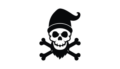 Skull pirate santa hat vector illustration graphic design art