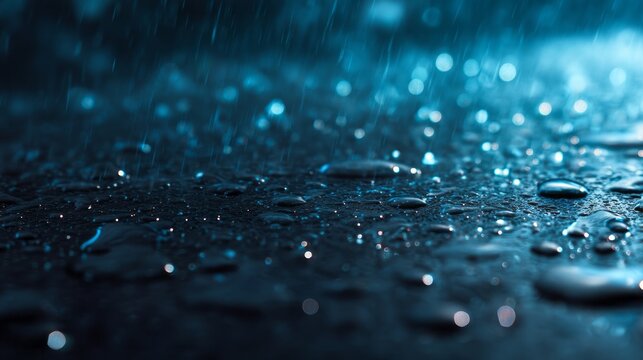 Raindrops glistening like cosmic pearls on a moonlit surface, invoking tranquility of Diwali nights and Silent Hill's mystery