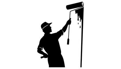 Painting services silhouette painter roller wall renovation