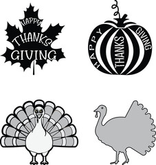 Thanksgiving holiday icon set