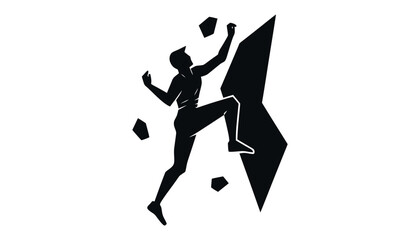 Rock climbing silhouette vector illustration stock graphic