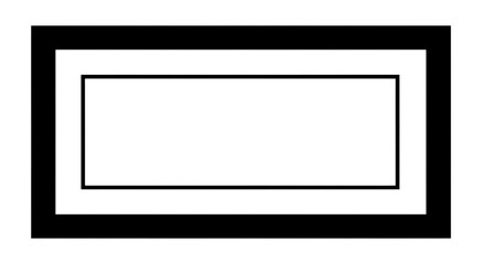 A simple black frame with a white inner border on a transparent background