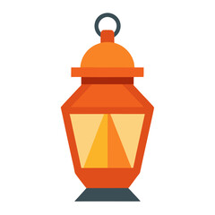 Simple orange lantern illustration with a ring hanger