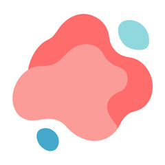 Abstract organic shapes with coral and teal colors