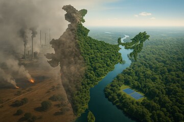 A Visual Contrast Between Pollution and Nature: The Duality of India's Environmental Challenges and Rich Biodiversity Represented in Landscape Imagery