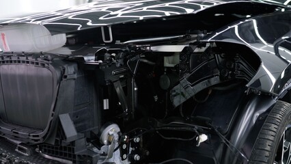 Automotive assembly line: installing car part