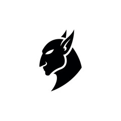 Silhouette of a Devilish Creature with Sharp Features.