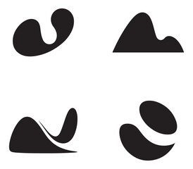 Modern risk return curve abstract graphic silhouette logo design elements