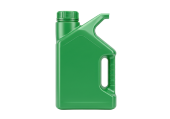 Isolated green plastic container, packaging for chemicals or fertilizer on a clean surface