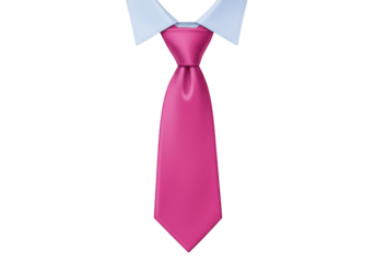 Isolated pink tie with shirt collar formal wear fashion necktie clothing for men style