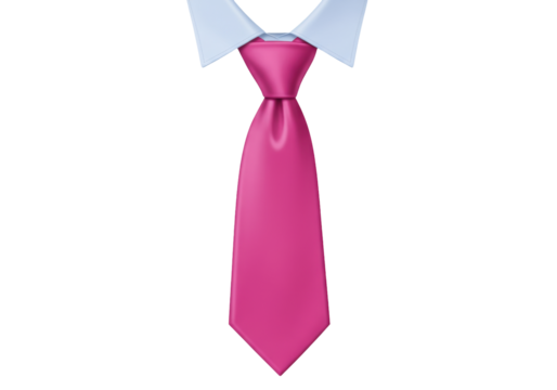 Isolated pink tie with shirt collar formal wear fashion necktie clothing for men style
