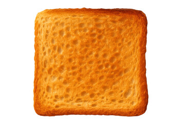 Golden brown toasted bread slice for breakfast or snack, natural textures, plain food item on transparent background