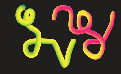 Two abstract shapes with a gradient of colors on a black background create a modern and eyecatching design