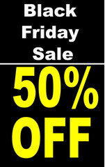 Black Friday Sale 50% Off &ndash; Striking Yellow & Black A4 Poster