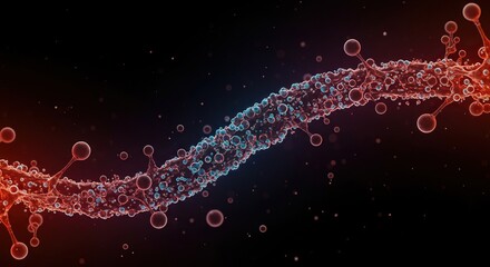 Microscopic structures and molecular elements forming intricate patterns, symbolizing advanced scientific research and future innovation ,progress ,structure ,research