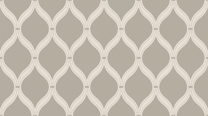 Naklejka premium Neutral trellis pattern with curved shapes isolated on