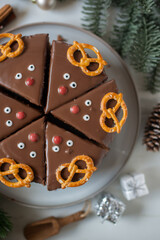 sweet home made Christmas reindeer cake