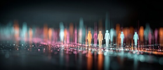 Beyond figures: the power of ai in transformative business analytics. Online networking idea. Dynamic data exploration: business intelligence on a vibrant digital canvas. Global online community.