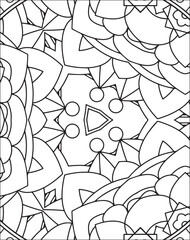 Mandala Coloring Page for Adults. Floral Mandala Line Art Coloring Page.