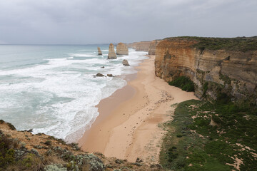 View of landscape and seascape the Twelve Apostles location is beautiful good view point at great ocean road australia