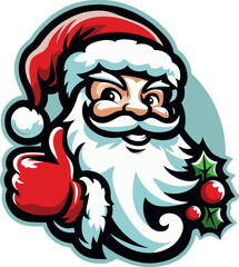 Christmas santa claus mascot logo vector white background .