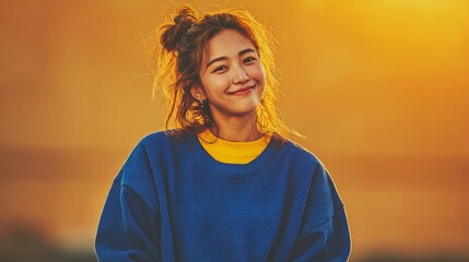 A woman's quiet contemplation: mindful moments in a busy world. Scifi poster. Casually composed: a woman's serene gaze into the unknown. Film poster. Cinema artwork.