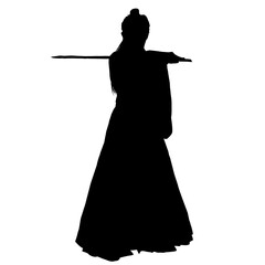 Asian Female Warrior Silhouette