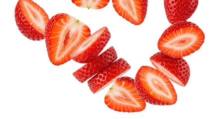 Isolated falling strawberries stock  PNG FILE STOCK IMAGE,.