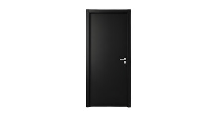 close black door isolated on white background PNG file high quality .,