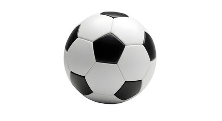 football ball, classic soccer ball, black and white soccer ball isolated on white PNG stock image.