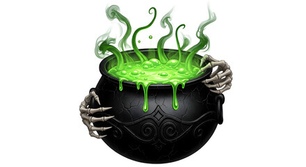 Halloween  green potion Halloween cauldron bubbling cauldron PNG file .hd quality 