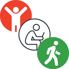 Three Stages of Life Vector Graphic Design on White Background