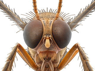Closeup of a fungus gnat isolated on transparent background, a small insect