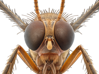 Closeup of a fungus gnat isolated on transparent background, a small insect