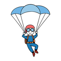 An urgent meeting unfolds midair as a skydiver races through the open sky, wind roaring past, determination sharp, ready to deliver a critical message before landing.”