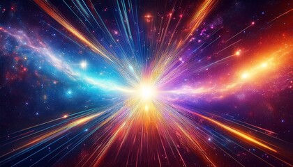 bright exploding starburst with cosmic rays and nebula