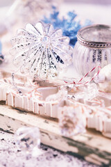 Close-up of a Christmas decoration. Soft focus.	