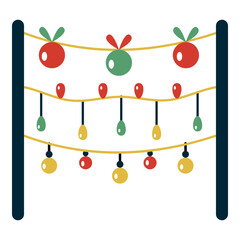 This lamplight garland illustration is suitable for Christmas Event.