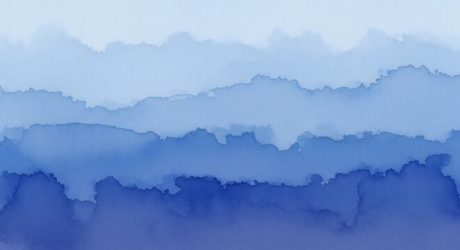 Layered Blue Watercolor Abstract Background image photo