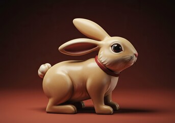 Nostalgic illustration of a playful rabbit depicted with vintage grain effects and a muted palette, evoking a feeling of classic aesthetic ,80s ,sweet ,rabbit