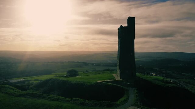 Castle Hill and Victoria Tower silhouette 