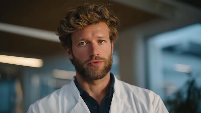 Scientist managing AI-controlled bioreactor producing cultured protein, emotion of curiosity visible, representing biotechnology, sustainable nutrition, and clean industrial food tech. cinematic